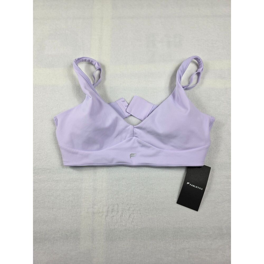 Fabletics PureLuxe Push-Up Low Impact Bra lavender with matching yoga pants S- M